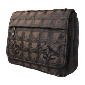 Chanel Line Shoulder Brown Bag Dark Waist Travel